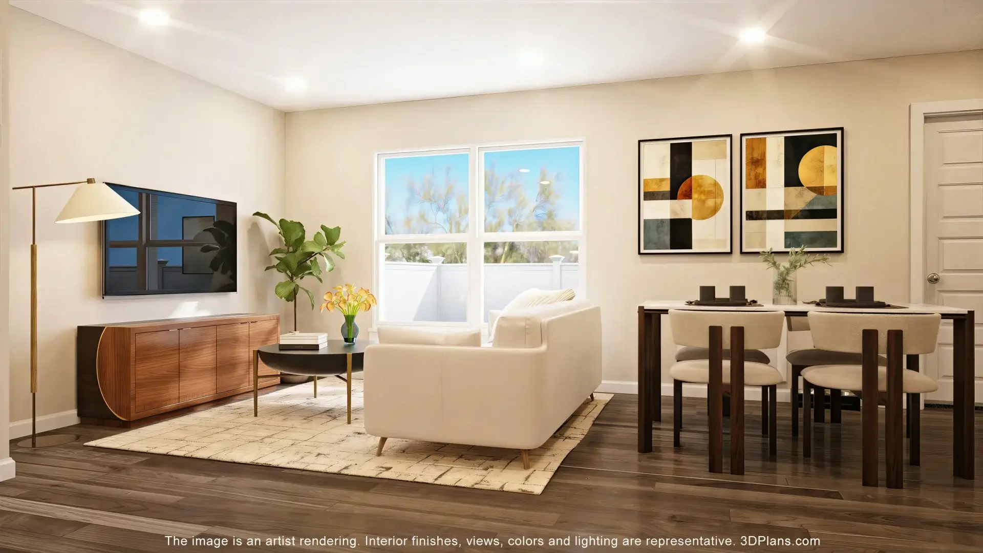 Corsica Villas at 20th Street Unit 2 living room dining